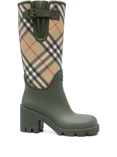 Botine Burberry în carouri verde