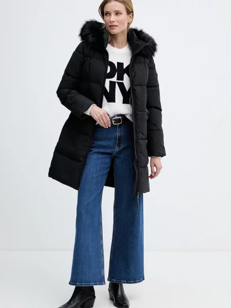 DKNY jachetă lungă pentru femei negru