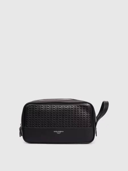 Кожаная косметичка Dolce&gabbana черная