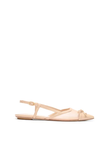 Balerinki Stuart Weitzman z otwartą piętą beżowe