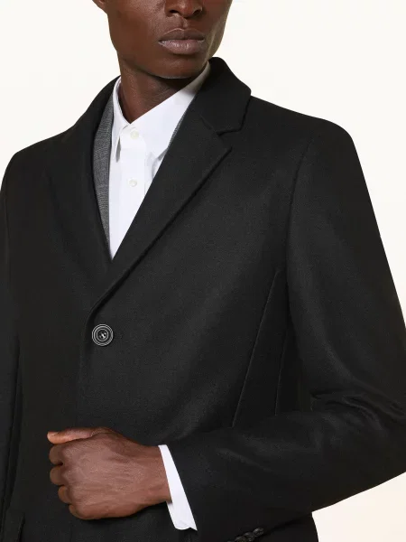 Hugo Vlněný Kabát Migor černá