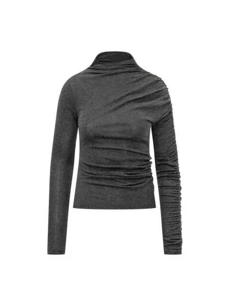 Lniany top Pinko szary