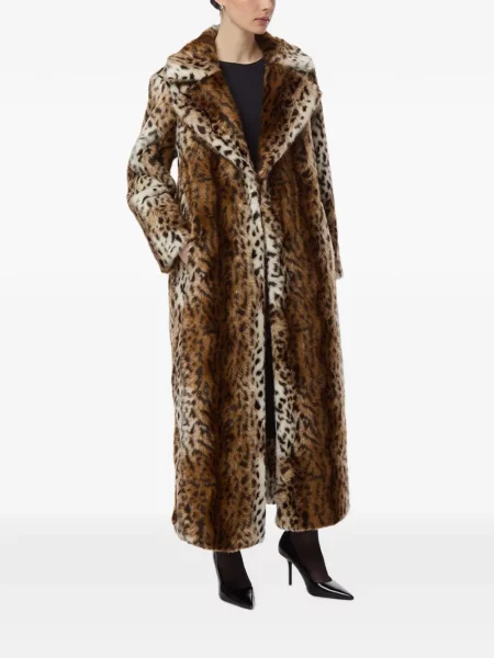 Lung palton Apparis cu imagine cu model leopard maro