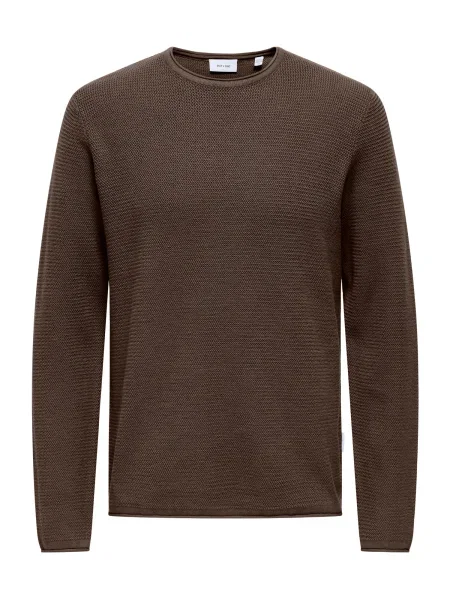 Only & Sons Pulover ONSERIC ciocolatiu