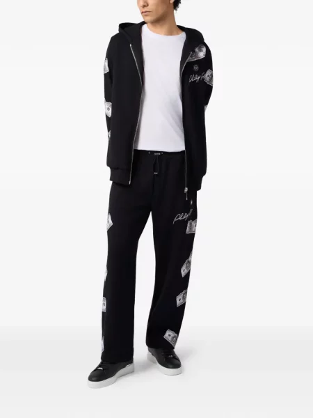 Pantaloni Philipp Plein alergare negru