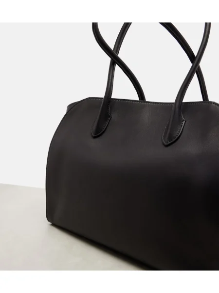 Geanta de piele The Row din piele negru