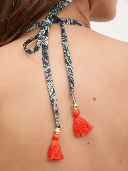 Plavková podprsenka Superdry mírně vyztužený košík oranžová