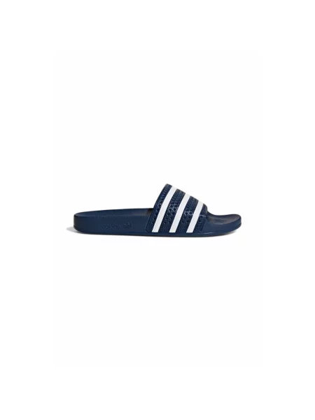 Klapki Adidas w paski z paskiem niebieskie