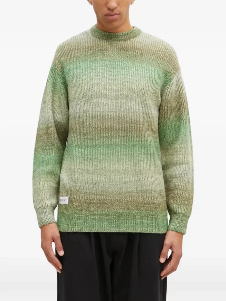 Pulover Butter Goods cu dungi tricotate verde