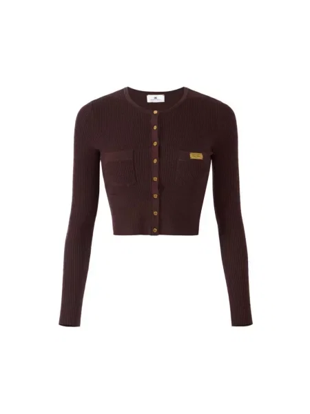 Dzianinowy kardigan Elisabetta Franchi brązowy