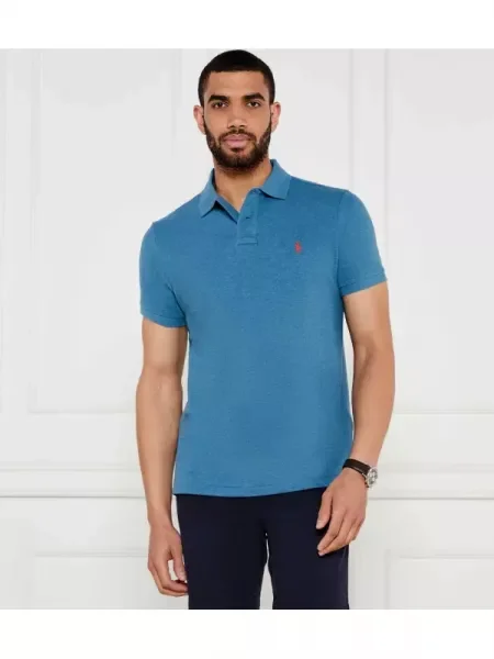 POLO RALPH LAUREN Tenisz póló | Custom slim fit | pique kék