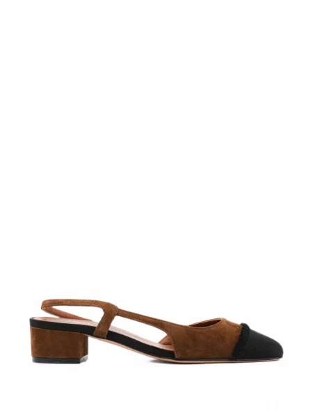 Pantofi cu toc Paul Warmer din piele de căprioară slingback maro