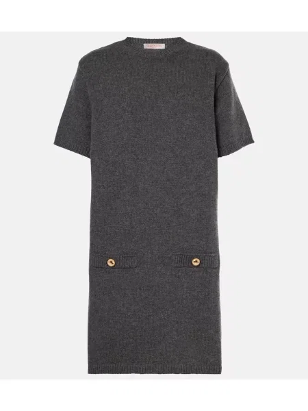 Вълнена костюм рокля Valentino сиво