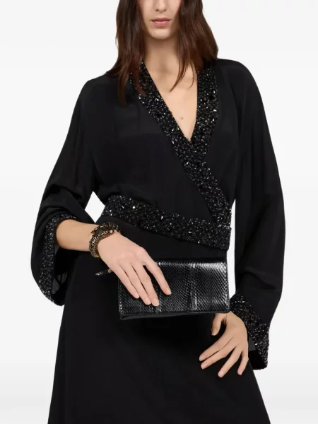 Geantă plic Roberto Cavalli din piele negru