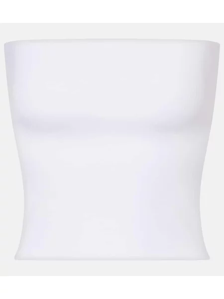 Sutien Brunello Cucinelli din jerseu alb