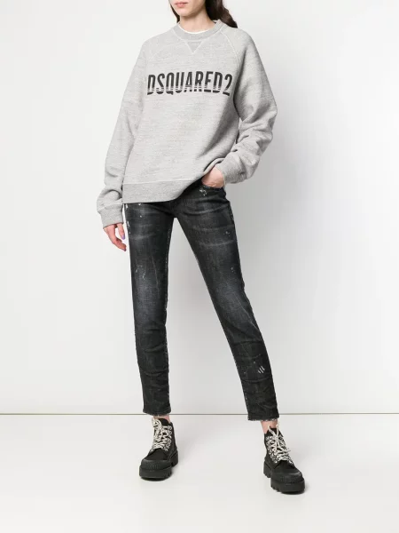 Суитчър Dsquared2 с принт сиво