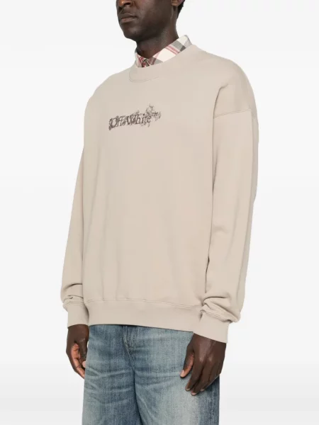 Hanorac crewneck Off-white alb