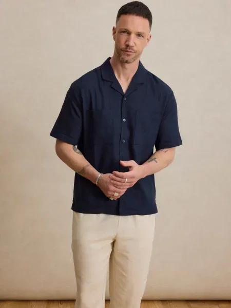 DAN FOX APPAREL Cămașă Leonard bleumarin