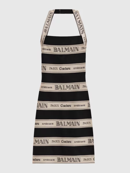 Платье мини Balmain черное