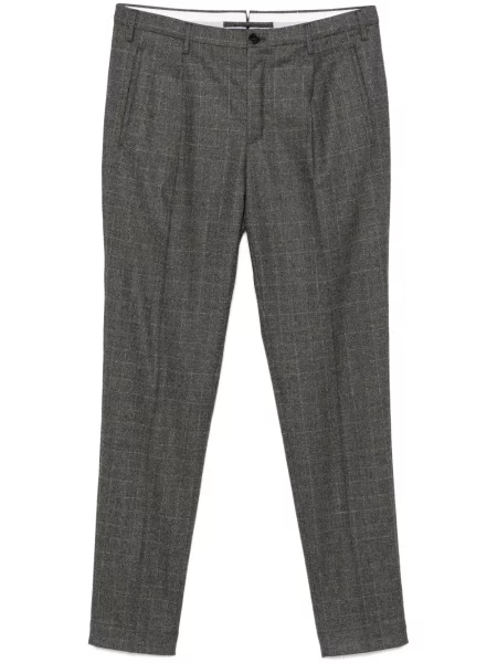 Pantaloni Incotex în carouri gri