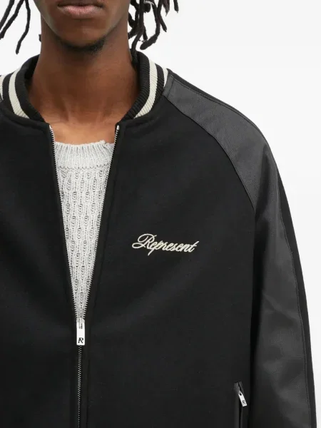 Geacă bomber Represent cu broderie negru