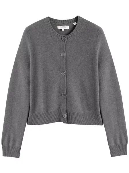 Cardigan Chinti & Parker tricotate cu decolteu rotund gri
