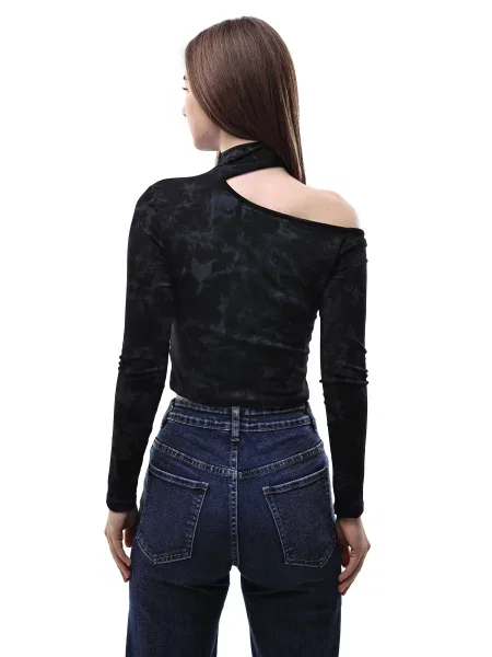 Лонгслів STREAM віскоза/поліестер чорний