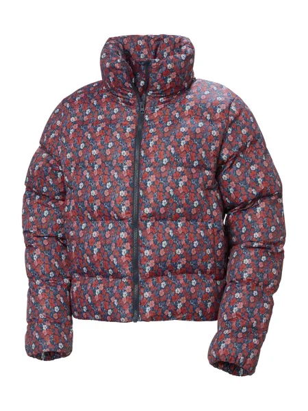 Péřová bunda Helly Hansen Jade Puffer jacket navy floral aop tmavě modrá