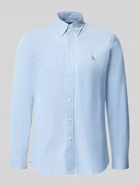Koszula casual z mieszanki bawełny krój regular fit Polo Ralph Lauren błękitna