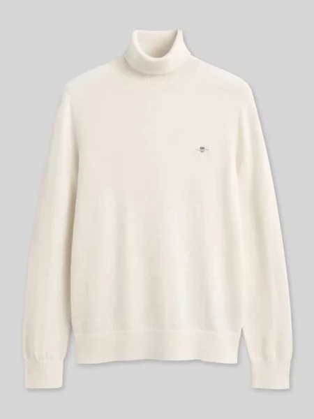 Sweter z golfem o kroju regular fit z mieszanki wełny Gant biały