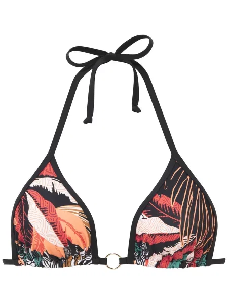 SUNSEEKER Sutien costum de baie verde închis / portocaliu caisă / negru alb
