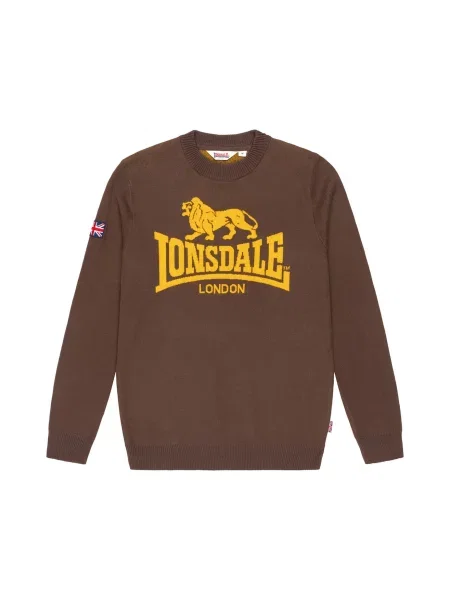 Lonsdale London Pulover Swanscombe rjava rumena
