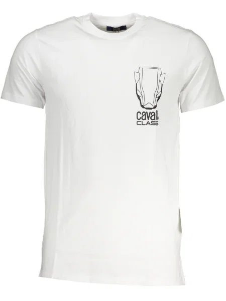 Tricou Cavalli Class scurt alb