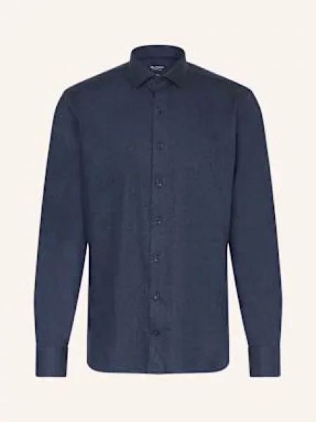 Olymp Signature Koszula Flanelowa Casual Fit blau granatowa