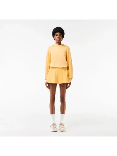 Lacoste naturalnie barwione krótkie spodenki z bawełnianego polaru