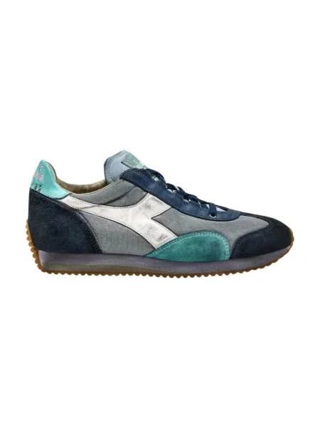 Sneakersy Diadora skórzane retro z kamieniami niebieskie