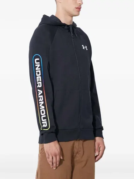Hanorac cu glugă Under Armour cu autograf negru