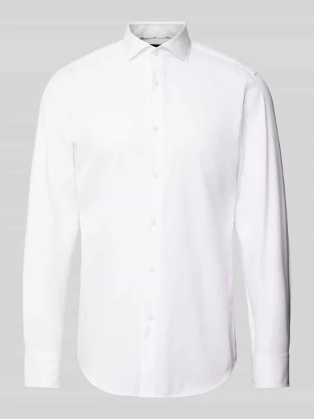 Koszula biznesowa o kroju slim fit z kołnierzykiem typu cutaway model ‘Hank’ Boss biała