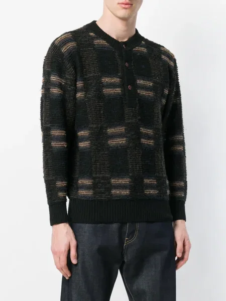 Kostkovaný svetr Issey Miyake Pre-owned černý