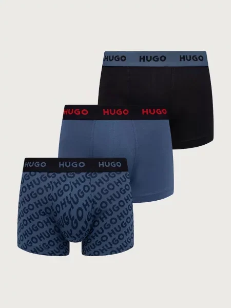HUGO bokserki z TRIPLET DESIGN granatowe