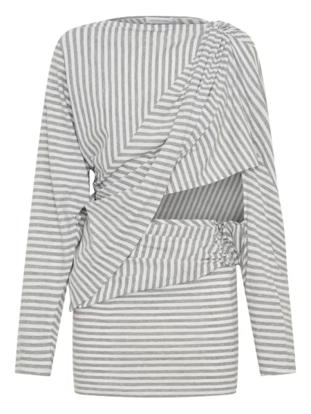 Rochie mini Christopher Esber cu dungi drapată de costum alb