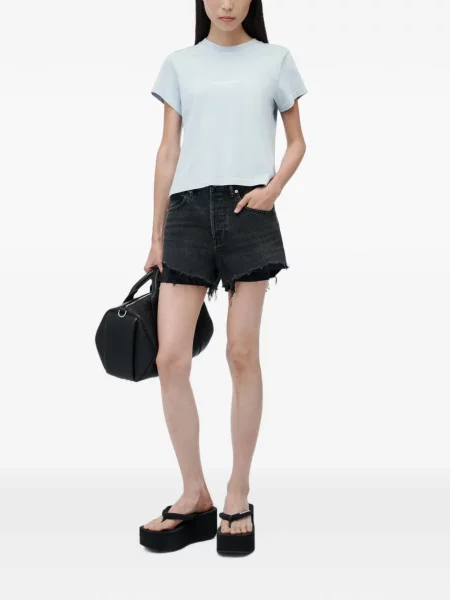 Scurt tricou Alexander Wang cu imagine albastru