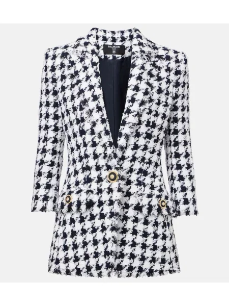 Sacou Balmain din tweed negru