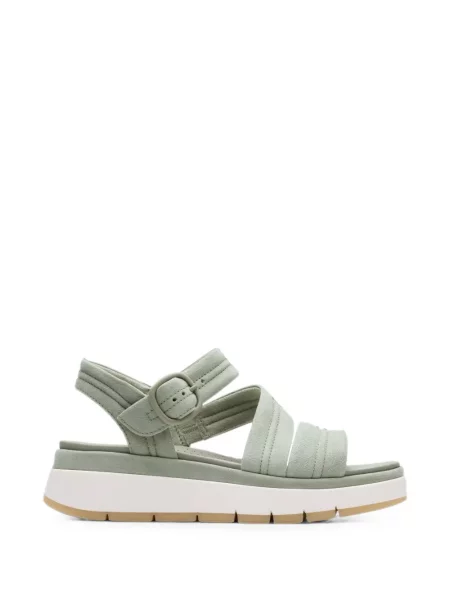 Sandale Clarks Originals din piele de căprioară cu bretele verde