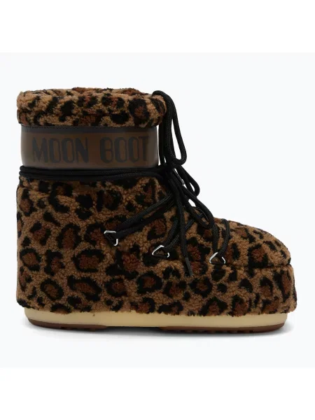 Ghete pentru femei Moon Boot Icon Low Fleece Leopard cognac/cocoa
