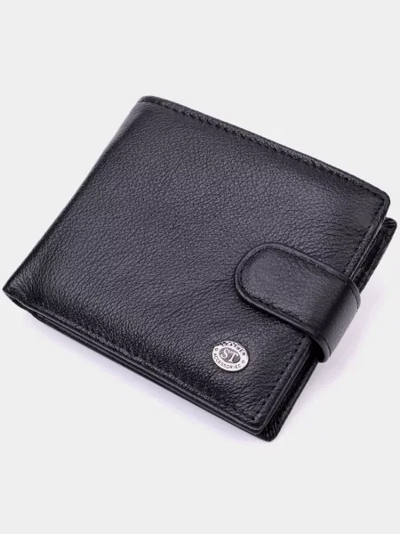 ST Leather Accessories Портмоне Шкіра чорний