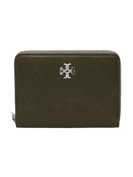 Tory Burch portfel skórzany Charlie brązowy