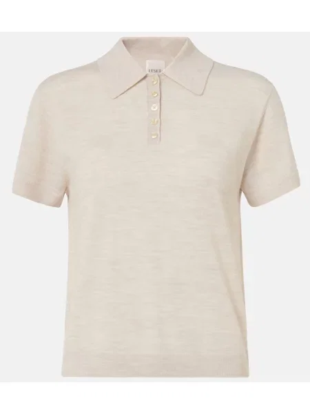 Top Leset wełniany beżowy