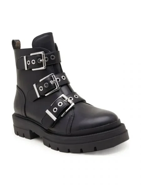 Guess Botine OBIA cu adaos de piele negru