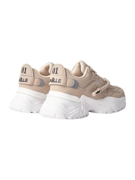 Sneakersy Gaëlle Paris z siateczką z siateczki beżowe